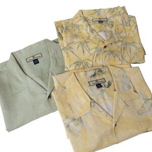 Tommy Bahama Bundle of 3 Silk Short Sleeve Button Down Tops Tropical Hawaiian XL